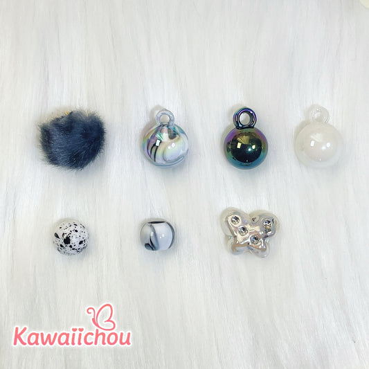 Midnight Shadow Beads Mix - 10/14/16mm with Loops