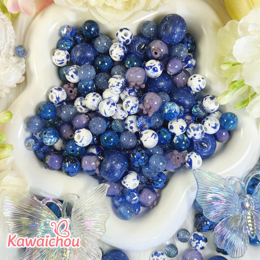 Blueberry Dream Ceramic Beads Mix - 8/10mm