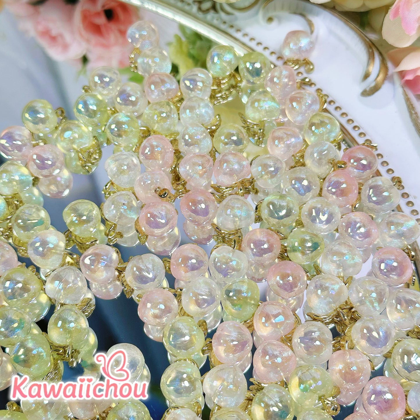 [TZ-19] りんごのしずく・16×13mm・🫧幻想的・高品質レジン