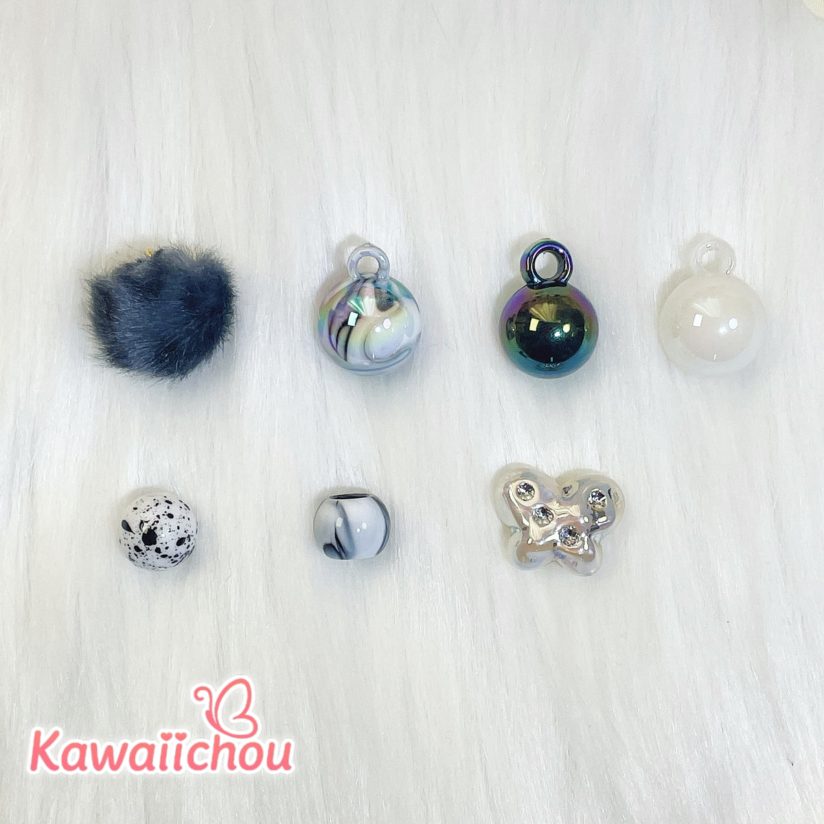 Midnight Shadow Beads Mix - 10/14/16mm with Loops