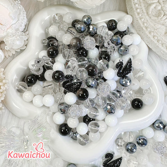 Premium Silent Promise Terahertz & Silver Obsidian Beads Mix - 6/8/10mm