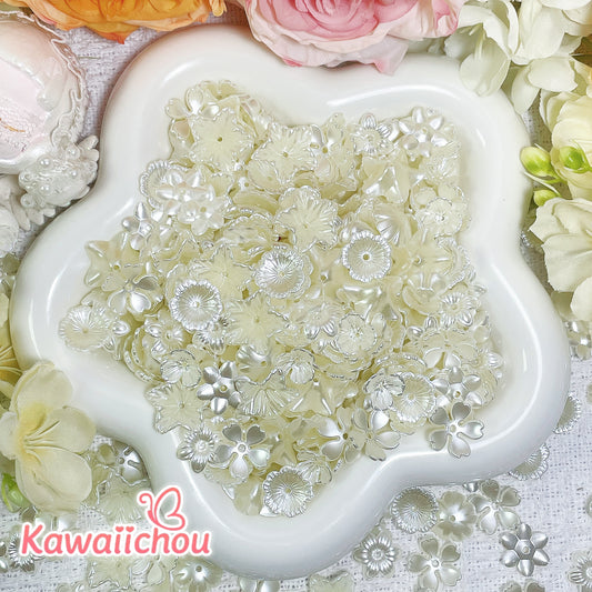 [TZ-107] 純白の夢 ・8/10/12mm・DIYお花形ビーズ