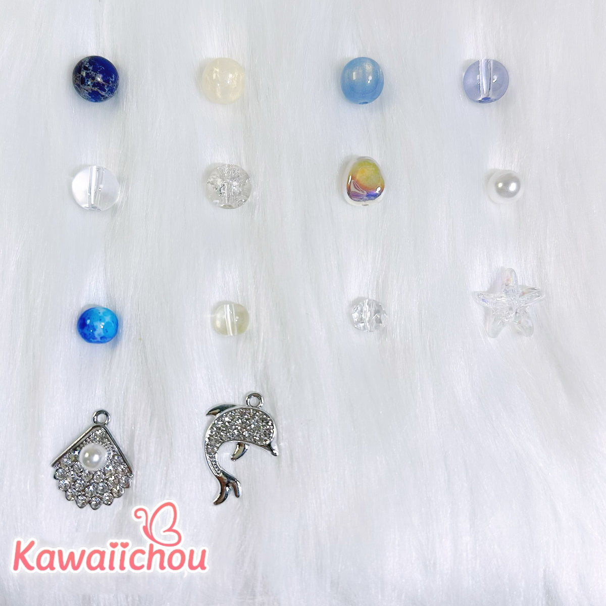 Premium Ocean Dune Blue Agate Beads Mix - 8/10mm