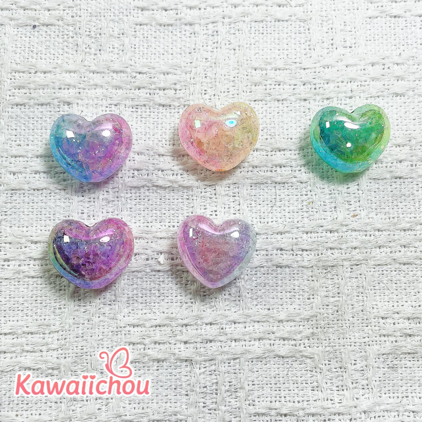 [K-111] 夢心・22×18mm ・DIYハート形アクリルビーズ
